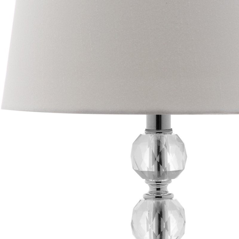 Set of 2 Crystal Table Lamps with USB Ports - Clear/Chrome