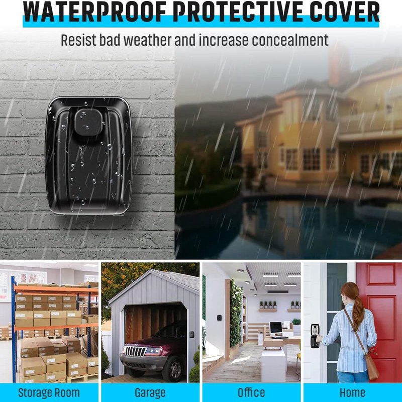 Waterproof Wall Mount Key Lock Box for Outdoor Security, 12-Digit Combination