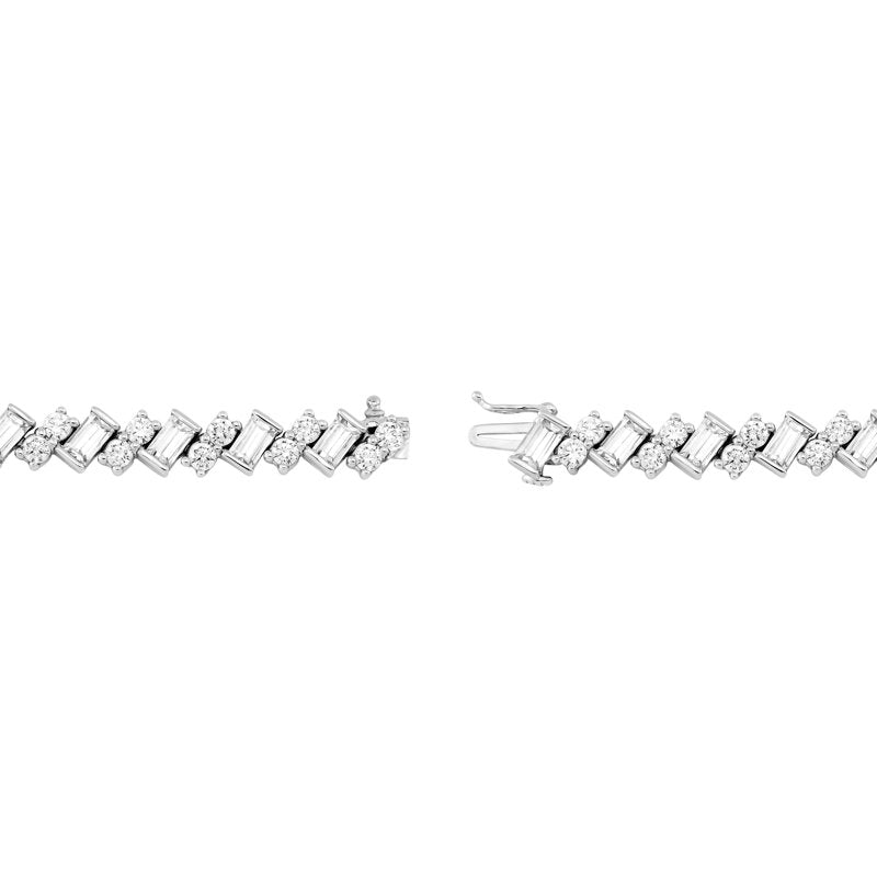 Simulated White Diamond Tennis Bracelet 925 Sterling Silver Criss Cross Jewelry