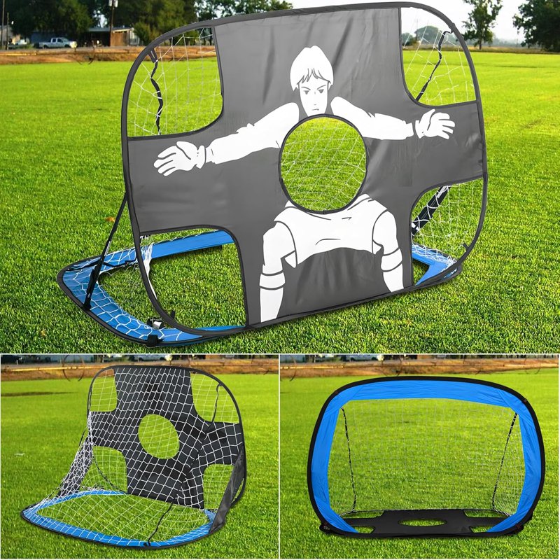 Kids Soccer Goal Post Net Foldable Portable Training Soccer Net for Backyard & Indoor Play