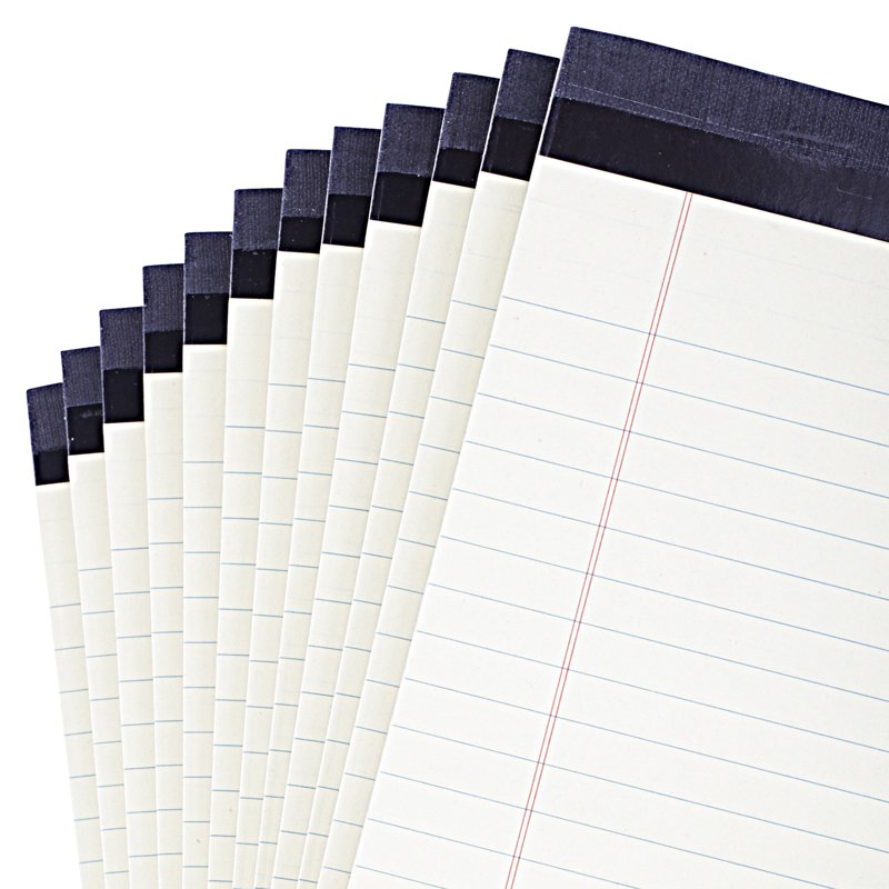 Legal Pads 8.5 x 11.75 Inches Canary Yellow Paper 50 Sheets Pack of 12