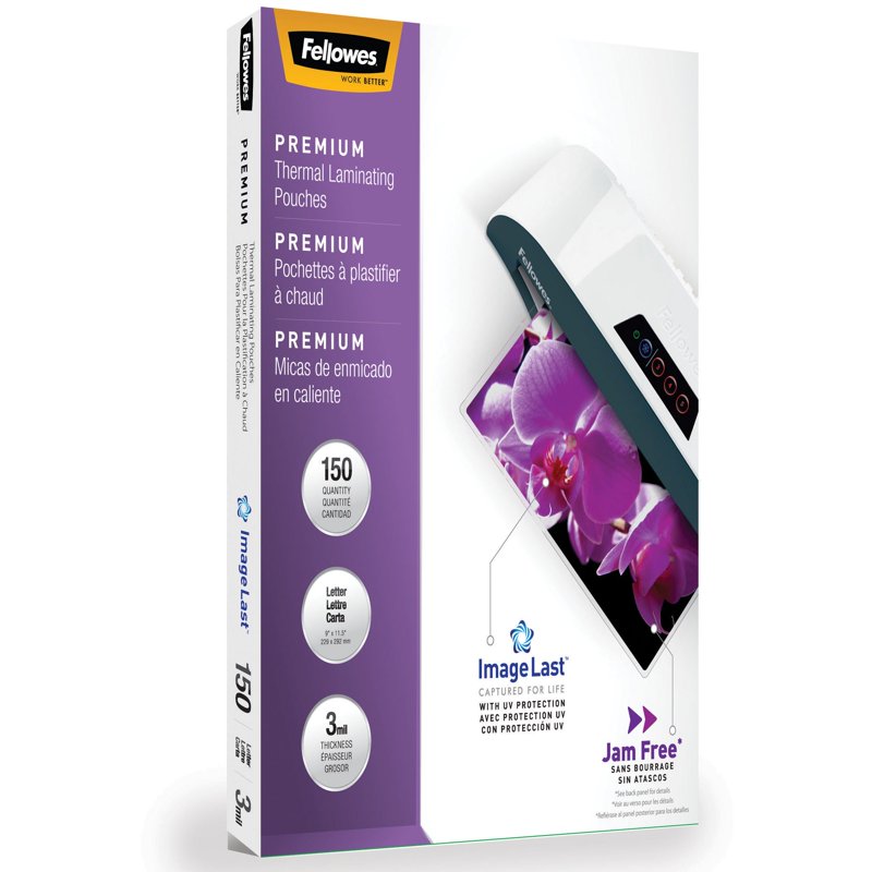Laminating Pouches with UV Protection 3 Mil 9x11.5 Inches Clear Pack of 150