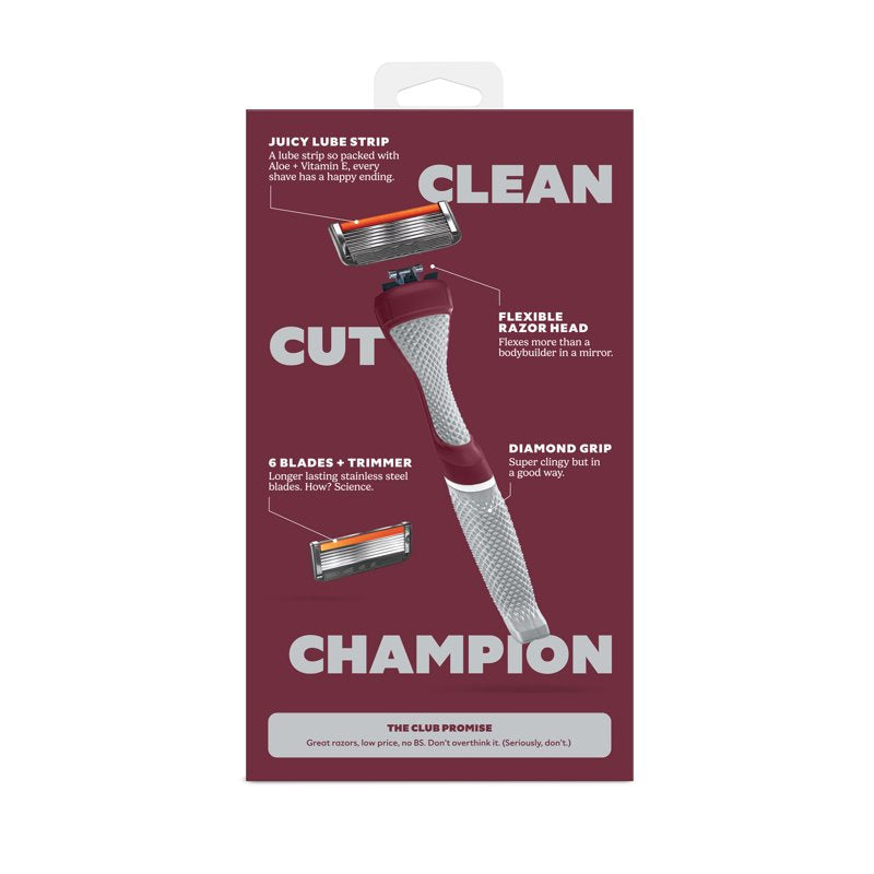 College 6-Blade Razor Starter Set with Custom Team Colors - Grooming Kit