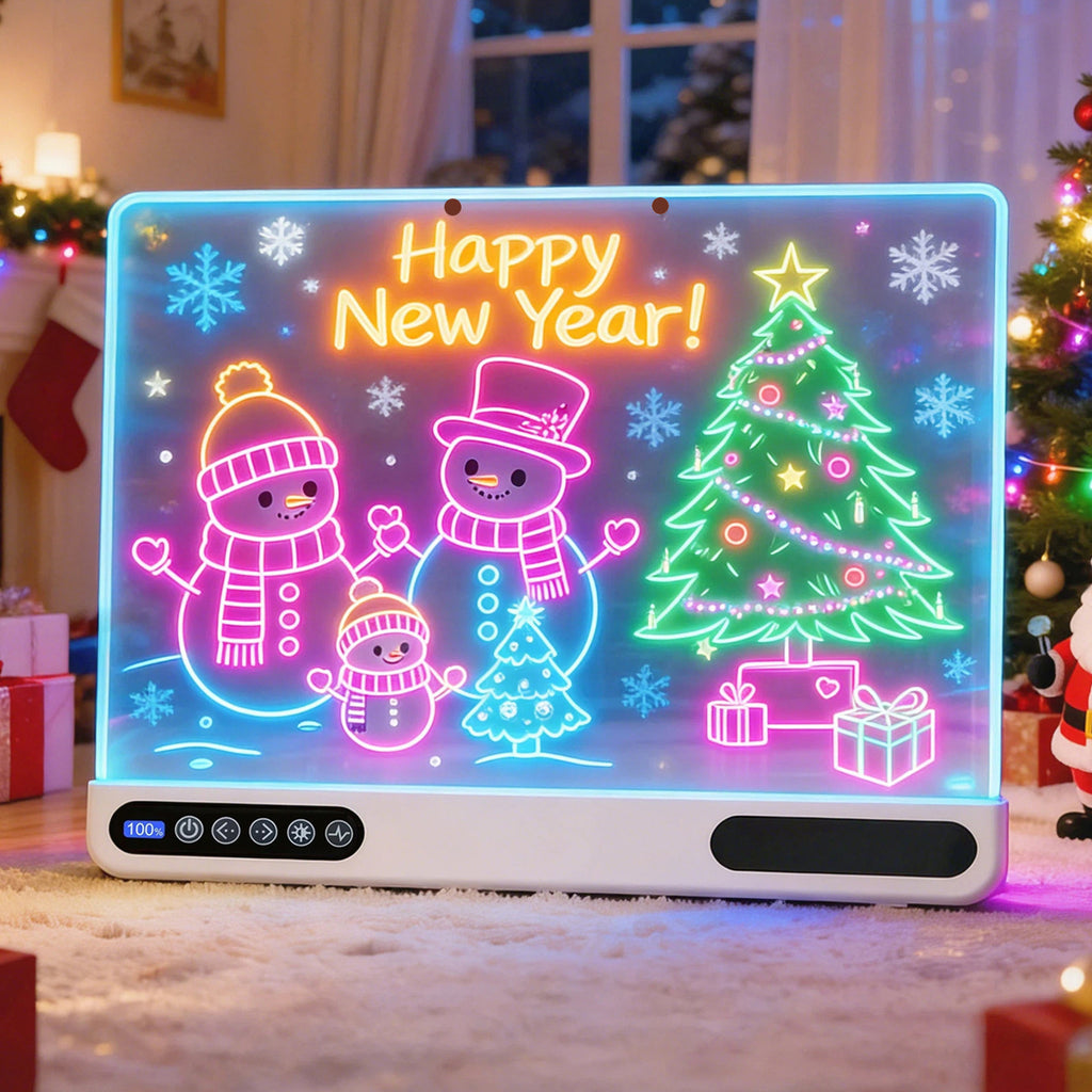 Rechargeable LED Drawing Board for Kids 16-Inch Neon Light Art Doodle Pad