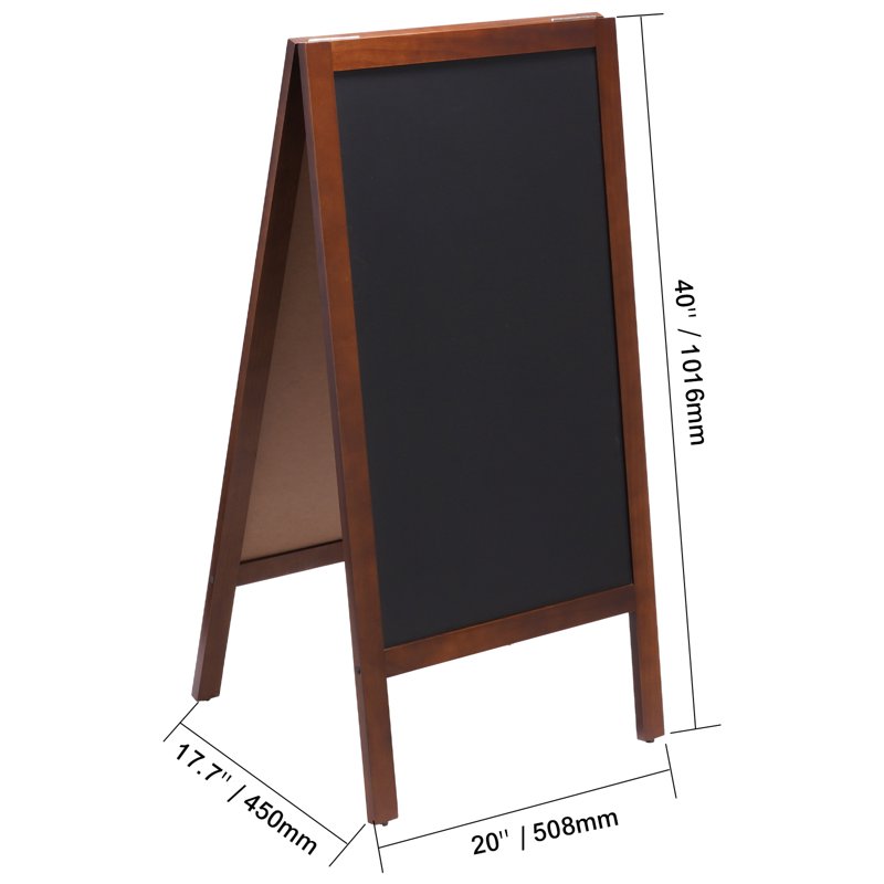Dual-Faced Chalkboard Sign 20x40 Inches with Chalks & Magnetic Wiper
