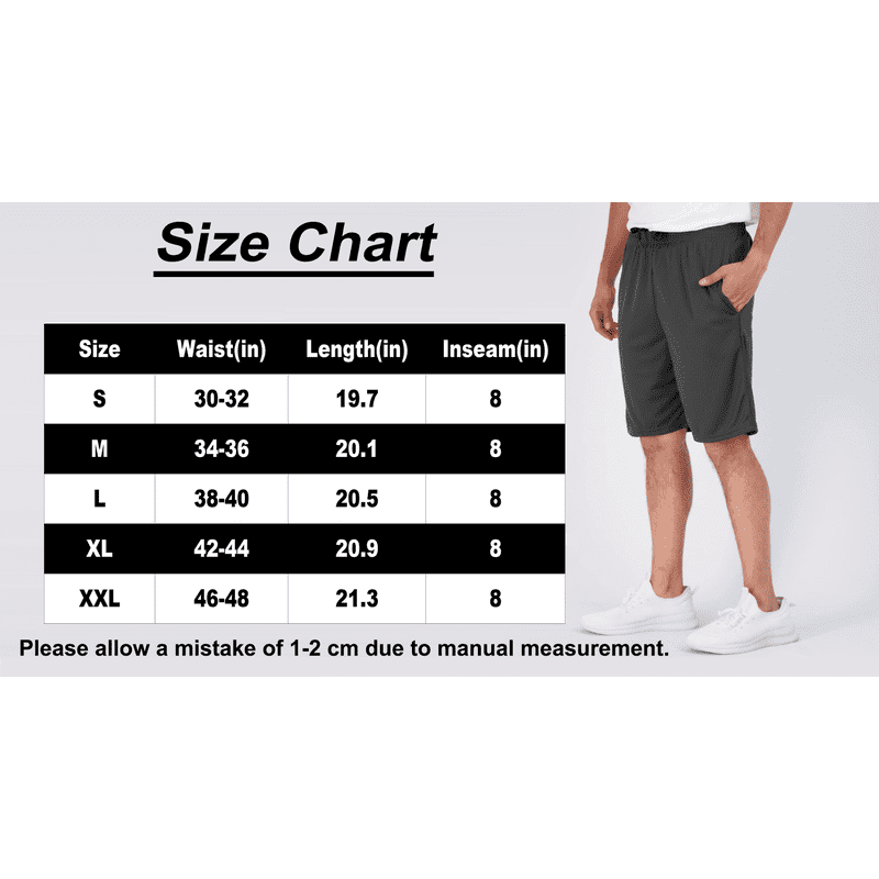 Men's Athletic Shorts Mesh Workout Gym Shorts with Pockets - Quick Dry, Stretch Fit