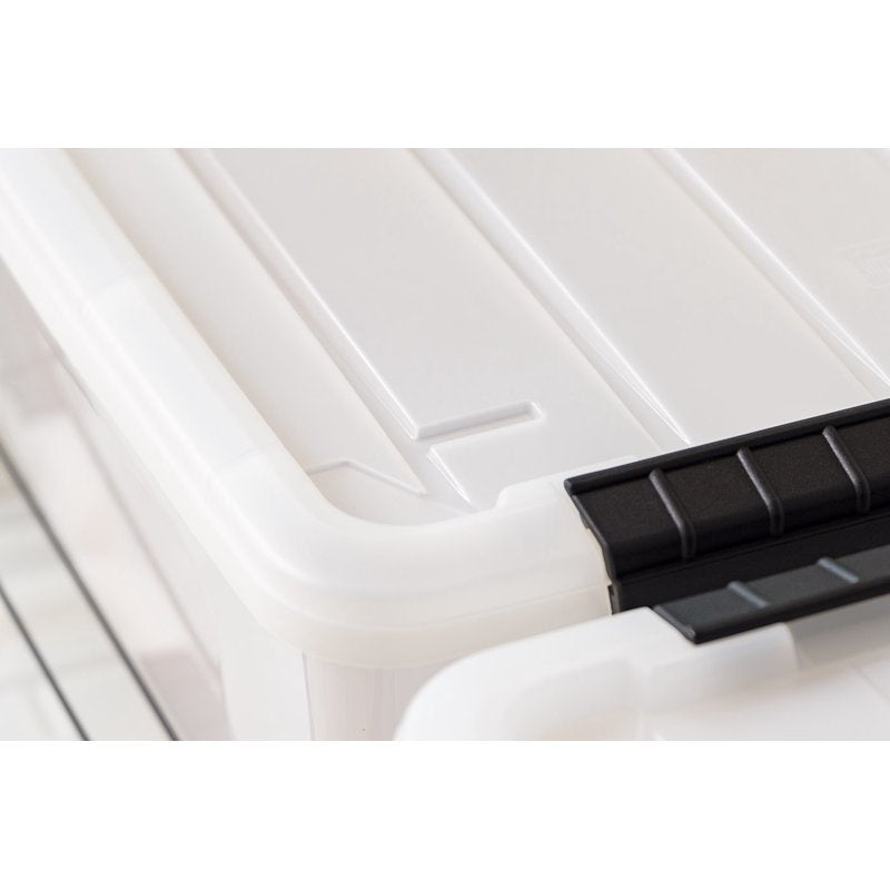 Stackable Plastic Storage Bins with Lids and Buckles, 8-Pack