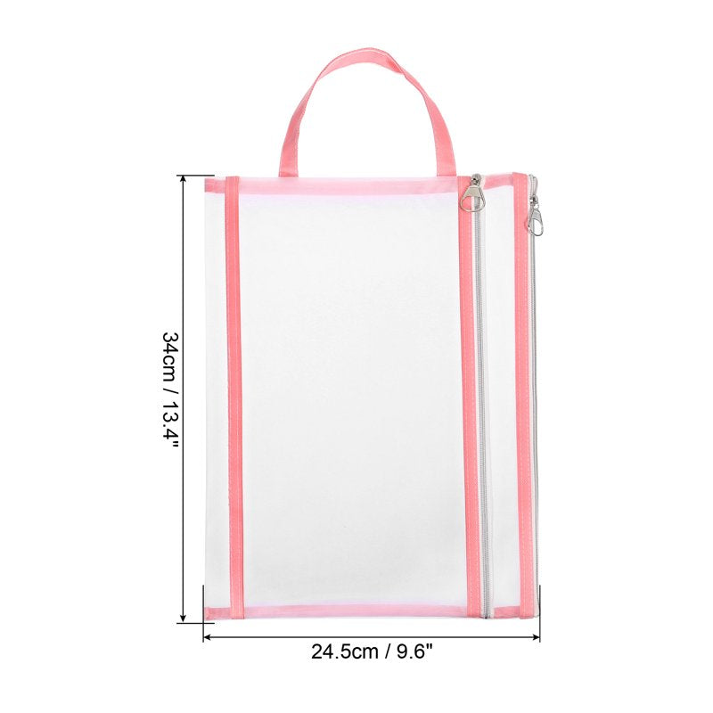 Nylon Document Zip Pouch with Handle Mesh Clear Files Bag for Office & Travel