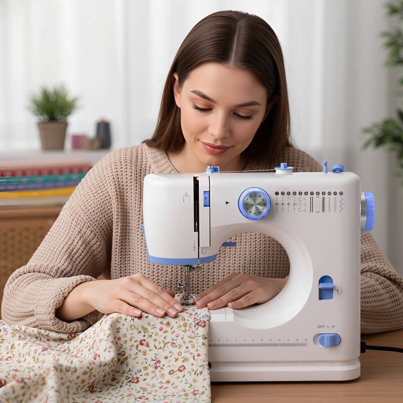 Portable Sewing Machine for Beginners with 12 Stitches, Adjustable Speed, Foot Pedal, Compact & Lightweight