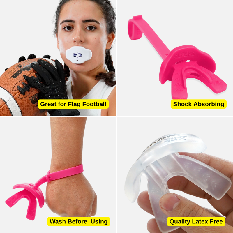 Moldable Adult Kids Sport Mouth Guard Pink - Dental & Impact Protection