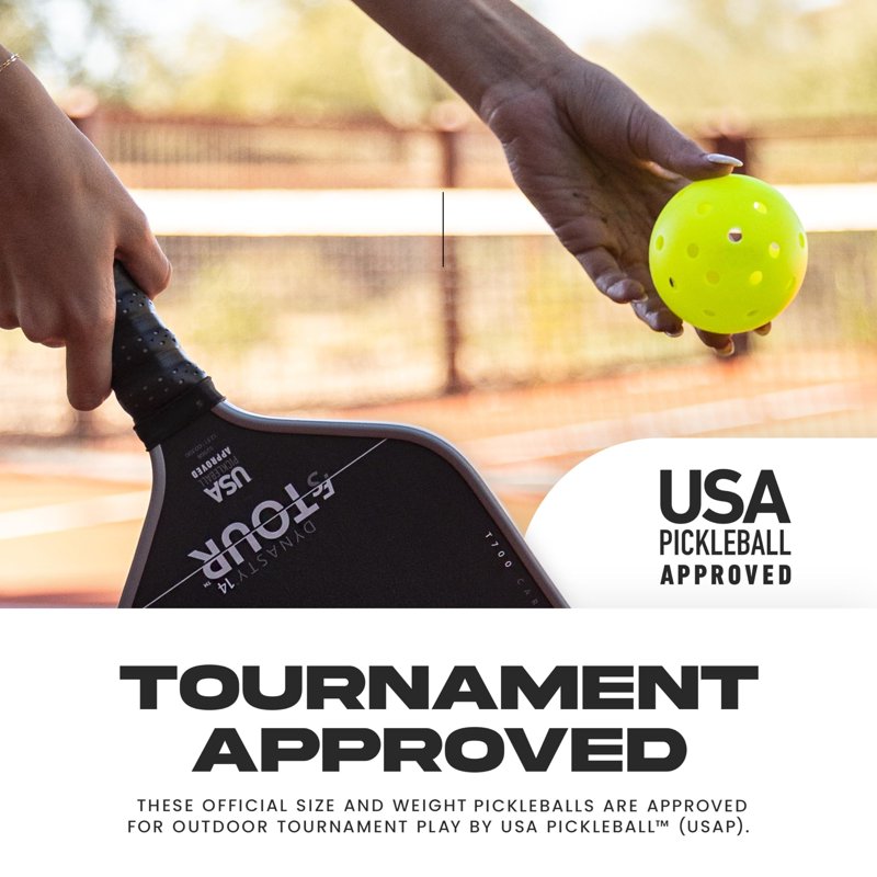 Outdoor Pickleballs - Official Size & Weight, 40-Hole, USAPA Approved, Optic Yellow 12 Pack - Variation: Yellow-12PK