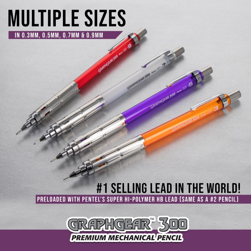 Mechanical Pencil Set 0.5mm HB Lead with Eraser & Refills - Durable, Professional-Grade Writing Tool