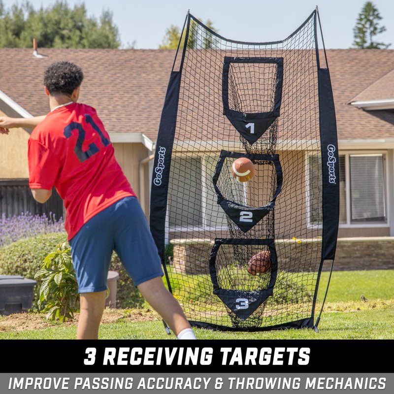 Football Throwing Target Net 8x4 ft Practice Passing Accuracy Training Equipment