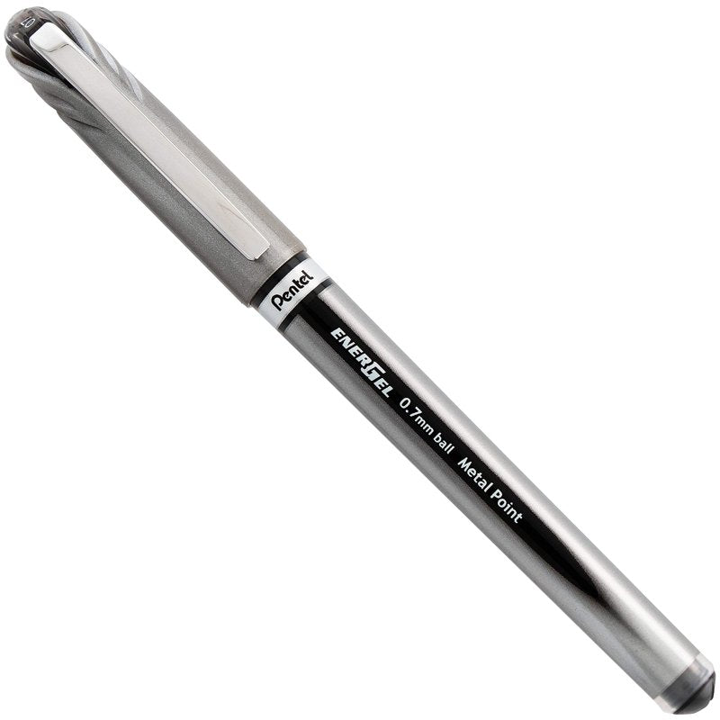 Gel Pen 0.7mm Medium Line Black Ink Cap Pen Pack of 12