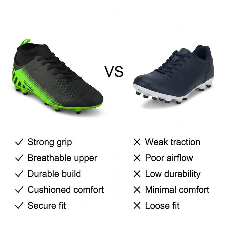 Vizari Santos MC JR Soccer Cleats for Kids 2.5Y Black/Green – Firm Ground