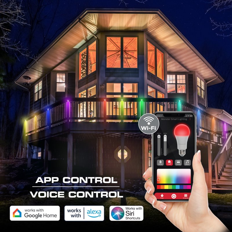 RGBIC+WW Outdoor Deck & Fence LED Lights - Wi-Fi Control, Weatherproof, Expandable