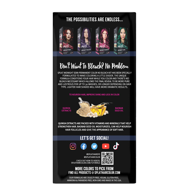 Semi-Permanent Hair Dye Kit with Conditioner - Multiple Colors