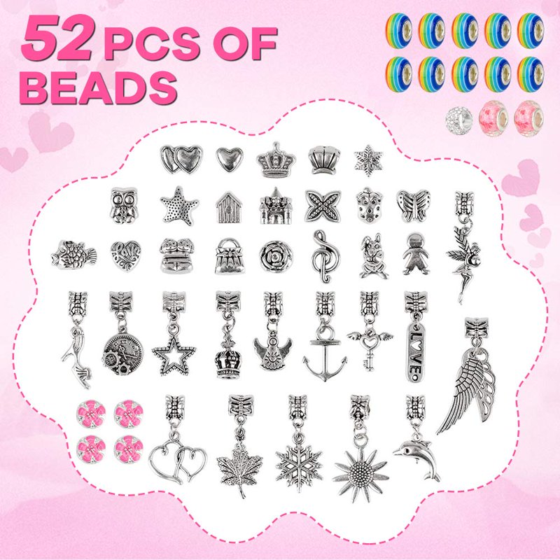 Girls DIY Charm Bracelet Making Kit for Ages 6-12 - Creative Jewelry Gift Set