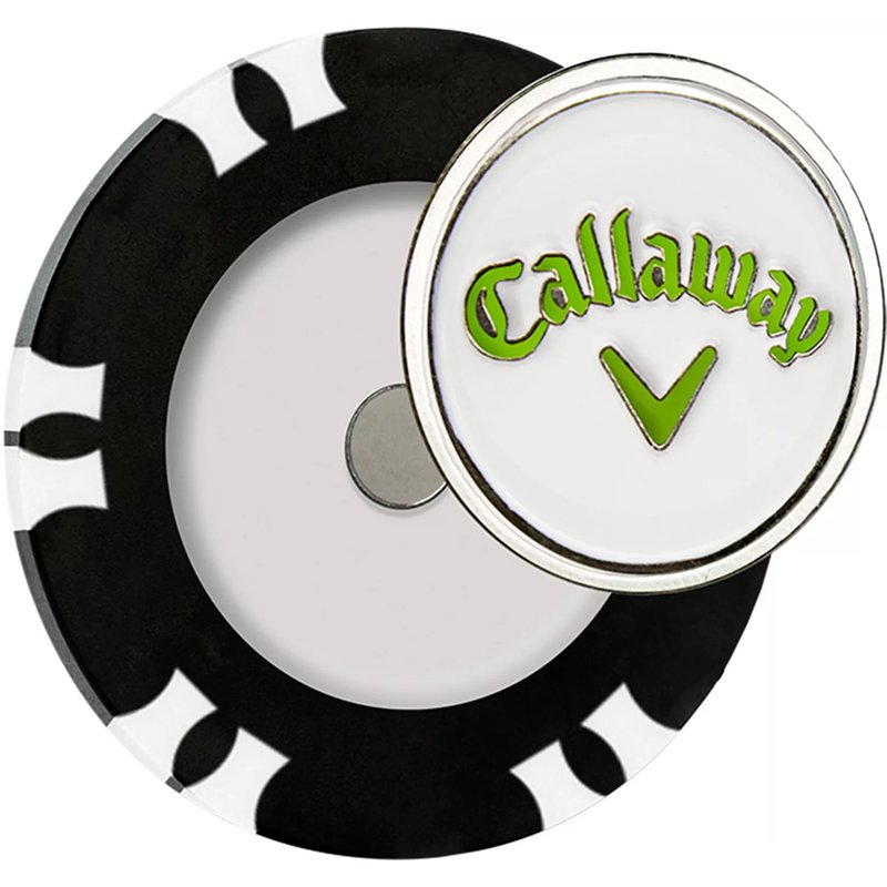 Golf Ball Markers with Poker Chip Design Dual Mark Set Black/White