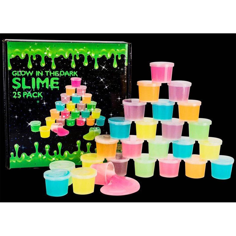 Glow in The Dark Slime 25 Pack - Neon Colors Stress Relief Toy for Kids