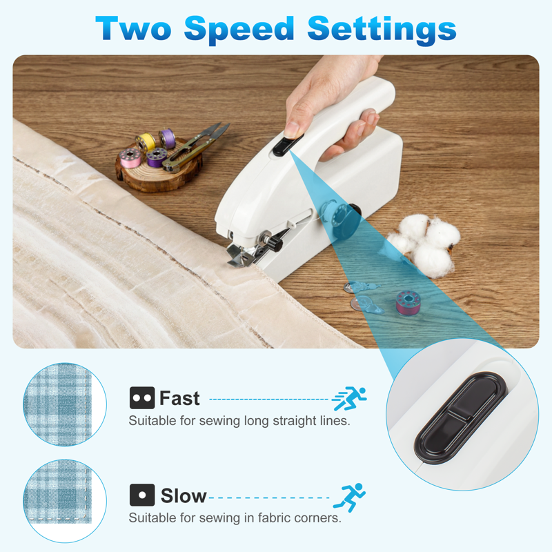 Portable Handheld Sewing Machine - Mini Cordless Hemming & Repair Tool