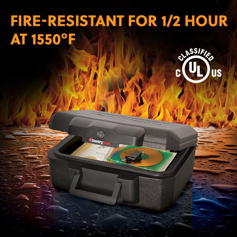 Fireproof Safe Box with Key Lock 0.18 Cu. Ft. for Documents & Valuables