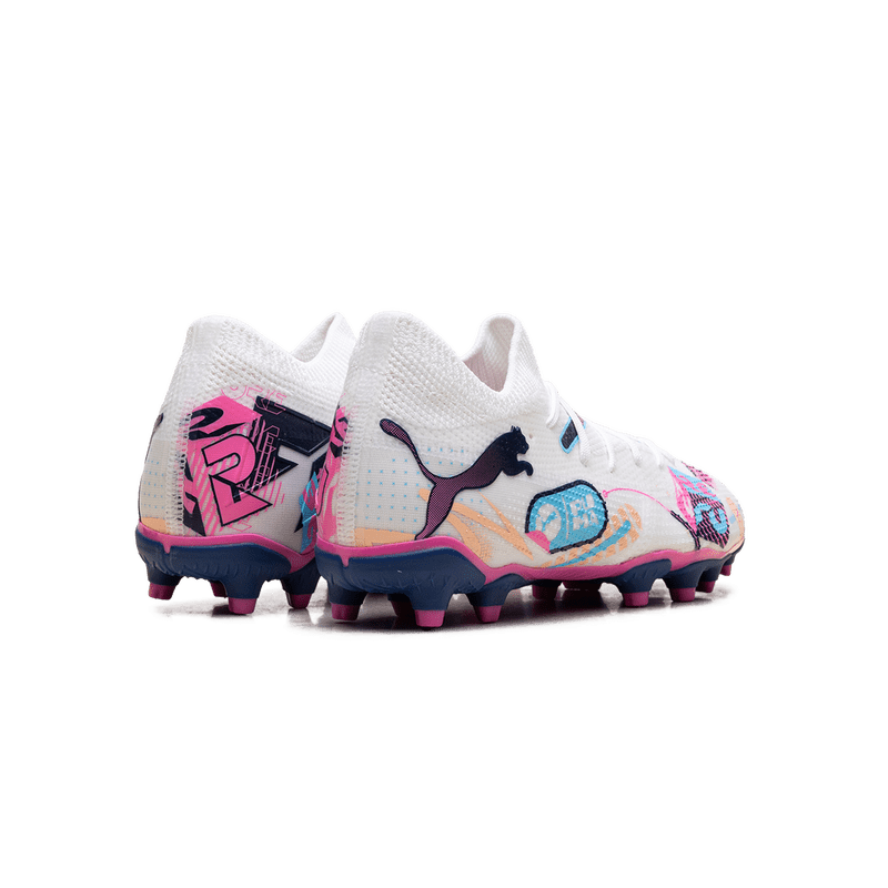 PUMA Future 7 FG/AG Cleats GS 5Y Match Volume Up Luminous Blue Poison Pink