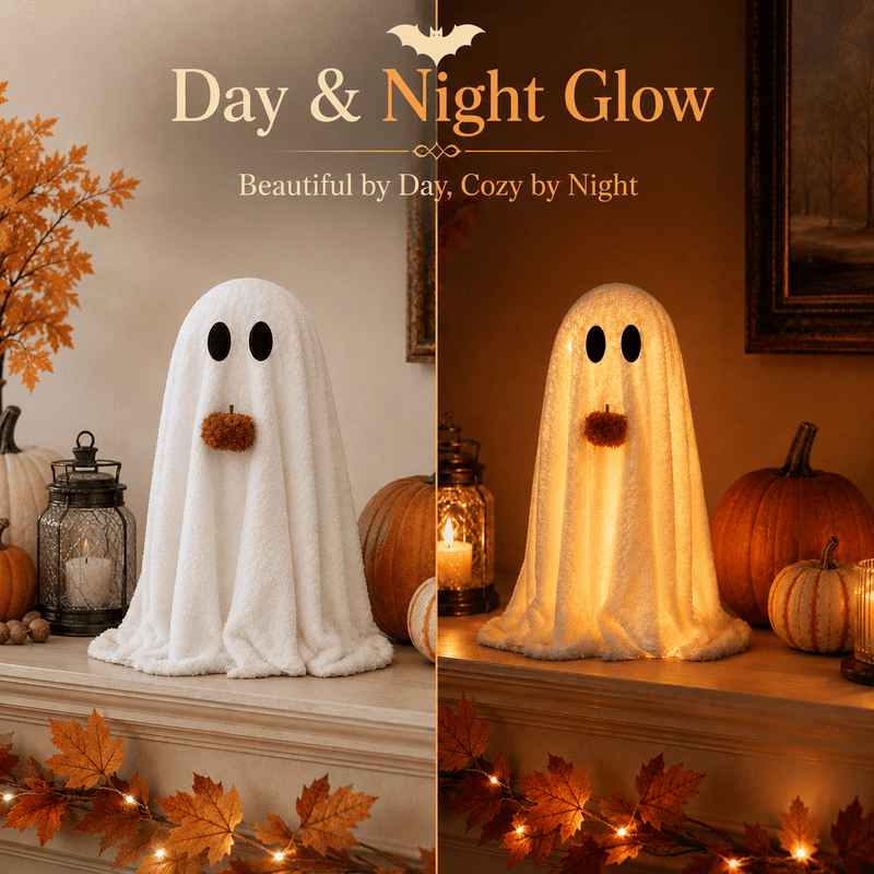 Halloween Ghost Decorations LED Lighted Tabletop Decor - 9.05 Inches