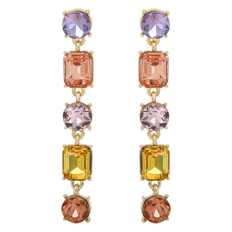 Jessica Simpson Women's Multicolor Crystal Drop Earrings - Elegant Gift Jewelry