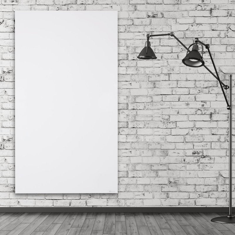 Magnetic Glass Dry-Erase Board 48x85 Inch White Surface InvisaMount