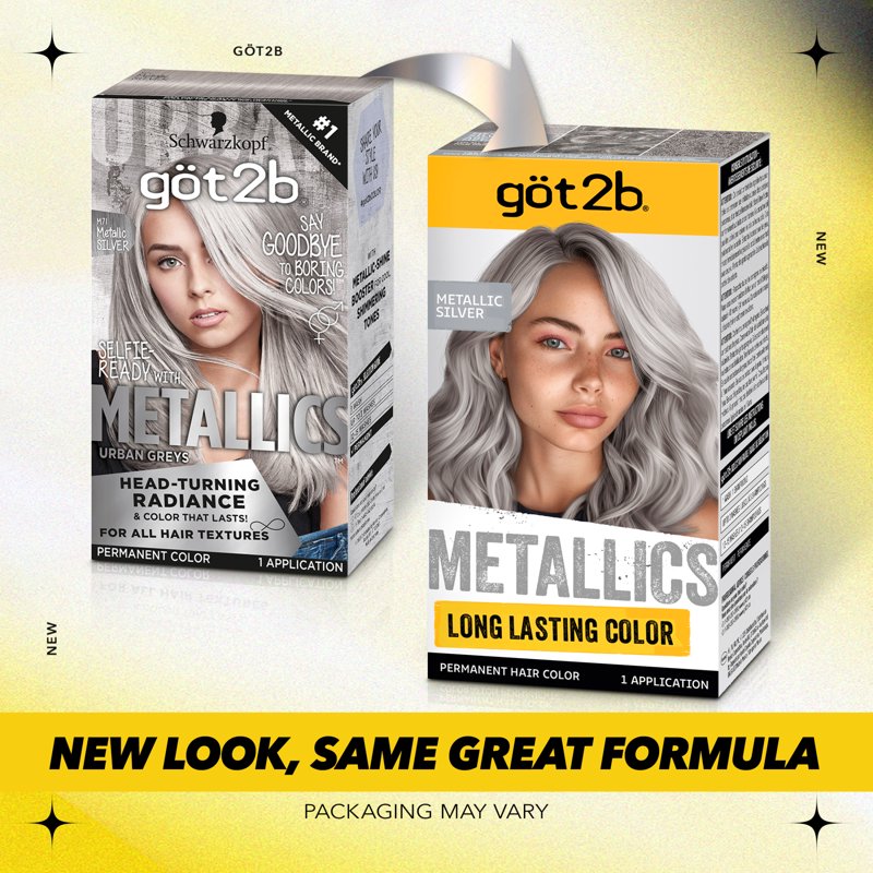 Permanent Metallic Hair Dye Kit for Vibrant, Shimmering Color - Multiple Shades