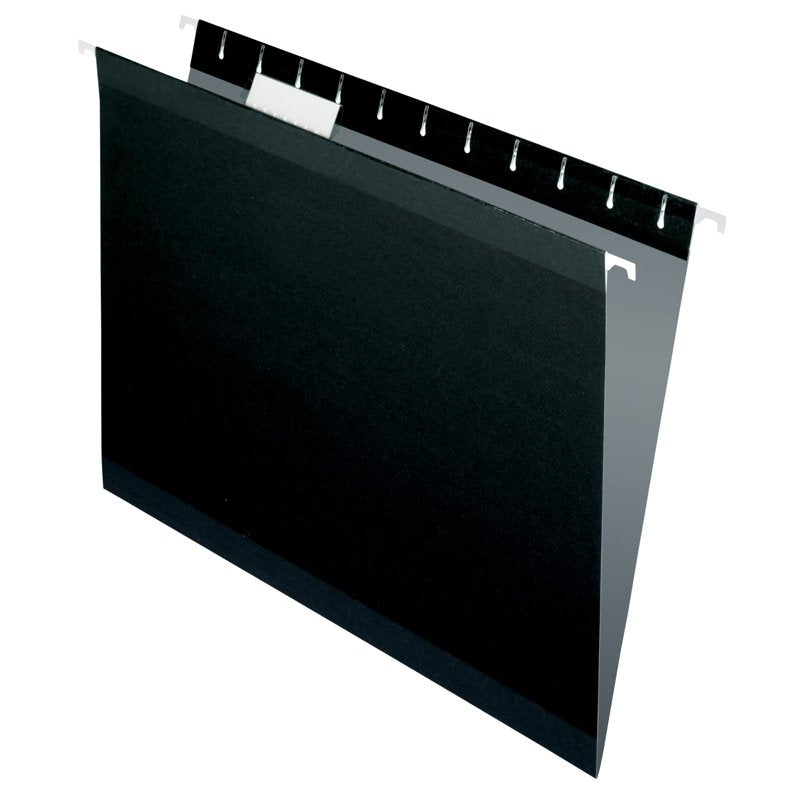 Reinforced Hanging File Folders Black 1/5 Tab Letter Size 25 Pack