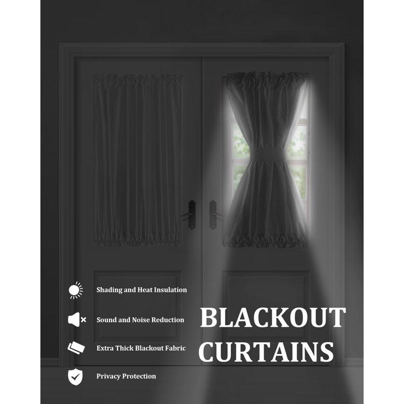 Blackout Eucalyptus Leaves Curtains for French Doors and Windows - Privacy & Light Control, 1 Panel