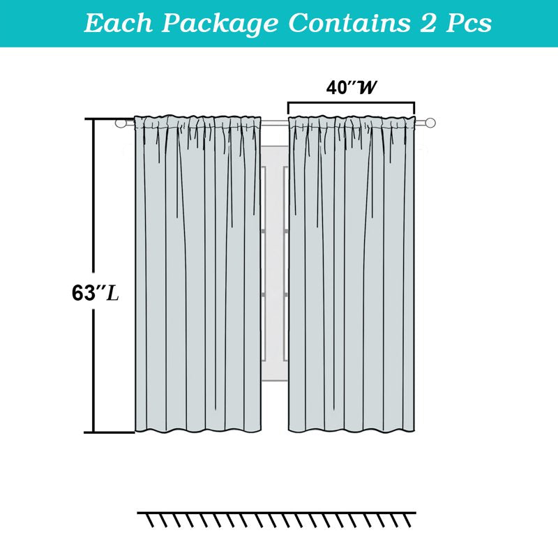 Blackout Curtains 2-Pack - Thermal Insulated Solid Window Drapes for Bedroom & Living Room