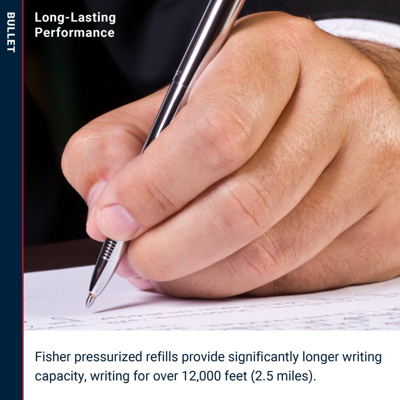 Fisher Space Pen Bullet Pen with Chrome Finish and Gift Box – Reliable Writing Instrument