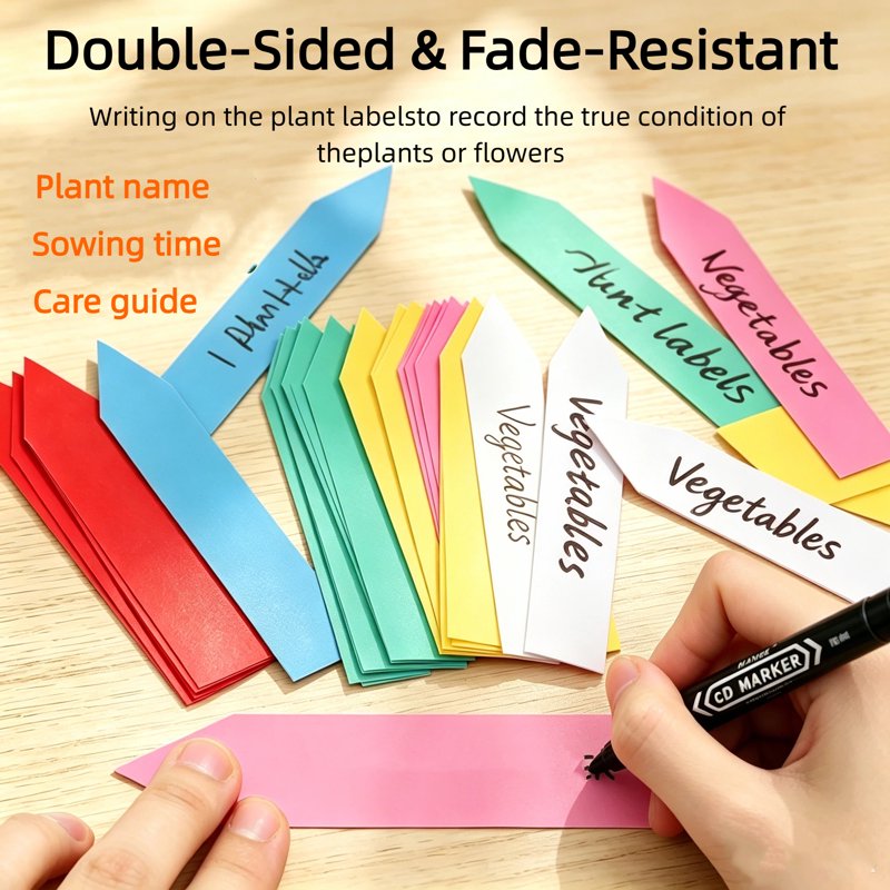 200Pcs Waterproof Plastic Plant Labels with Marker Set for Garden & Seedlings