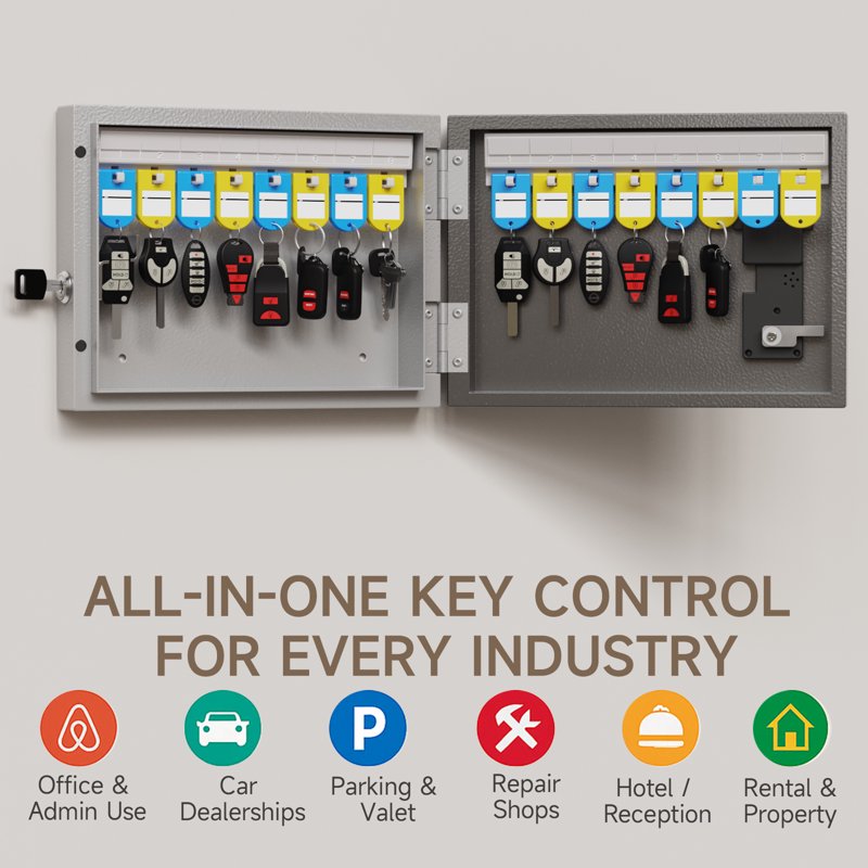 Smart Wall Mount Key Lock Box with Multiple Access Methods - Durable Steel