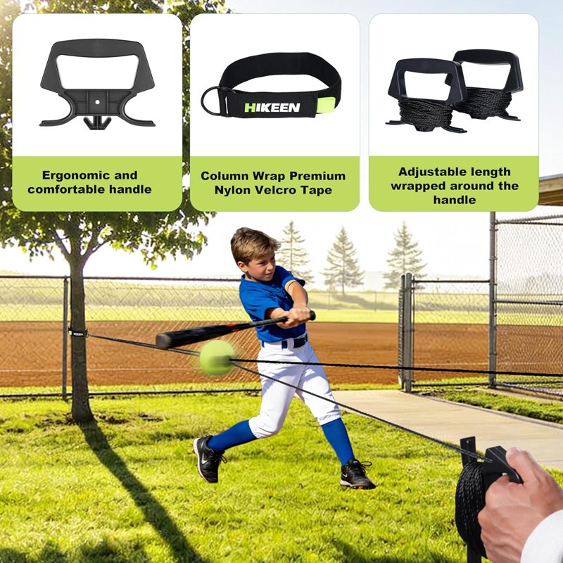 Baseball Batting Trainer with Rope Swing Practice Equipment for All Ages