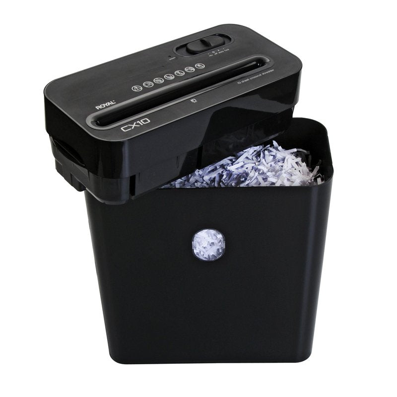 Personal Crosscut Paper Shredder 10 Sheet Capacity with Waste Bin