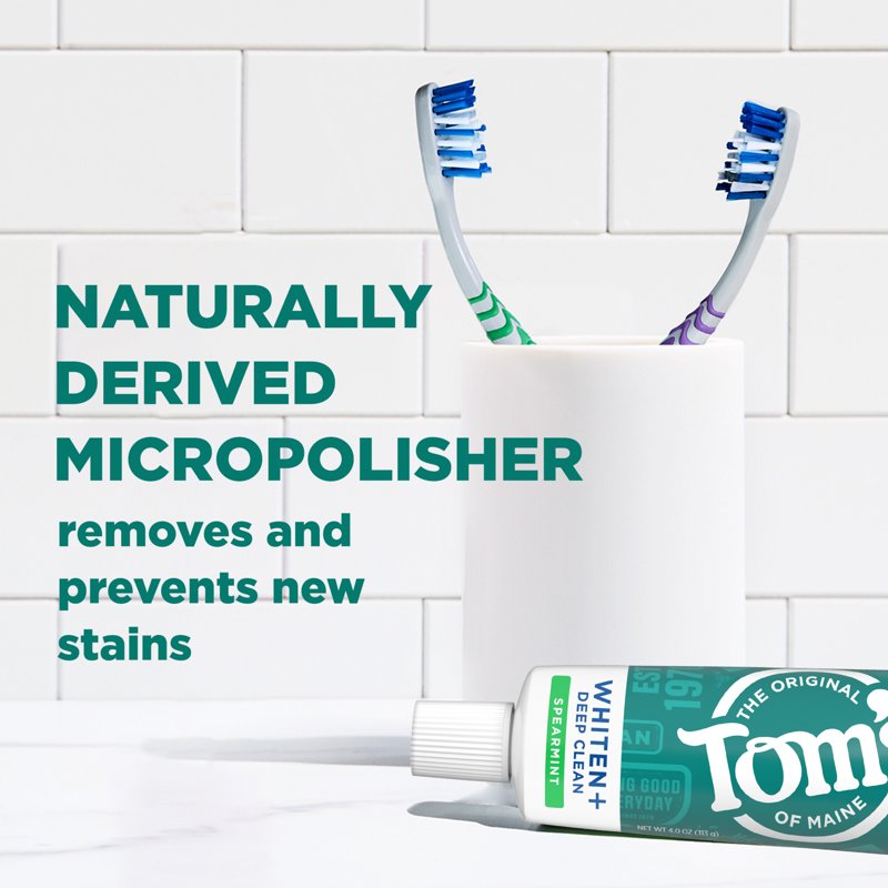 Spearmint Tom’s of Maine Whiten Plus Deep Clean Fluoride Toothpaste 4 oz