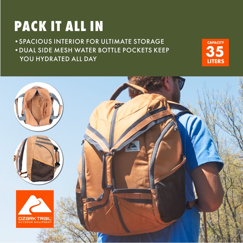 Convertible Backpack Duffel Bag - 35L, Brown, Versatile Travel & Outdoor Gear