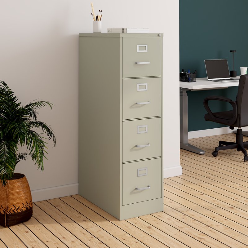 4-Drawer Vertical File Cabinet with Lock for Letter Size Documents