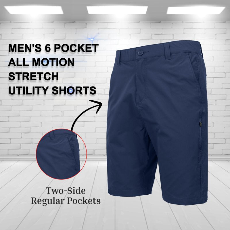 Men's 6-Pocket All Motion Stretch Utility Golf Shorts - Multi-Color