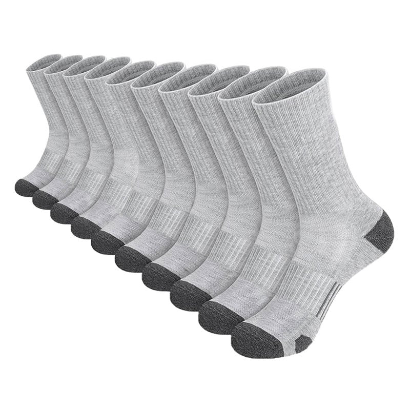 Men's Athletic Crew Socks 5 Pairs Cotton Cushion Sports Sneakers Basketball Running