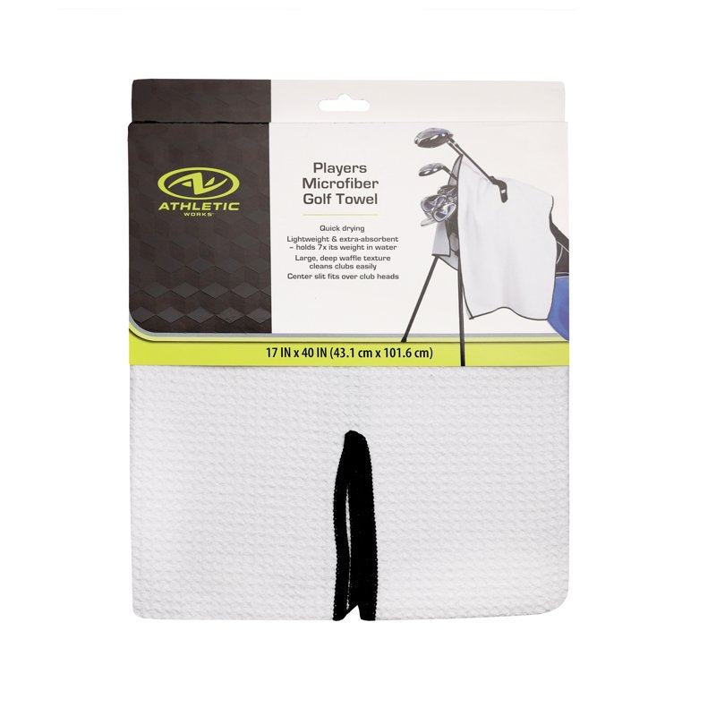Golf Towel Microfiber 40 x 16 Inches White Black Pack Options - Golf Accessories