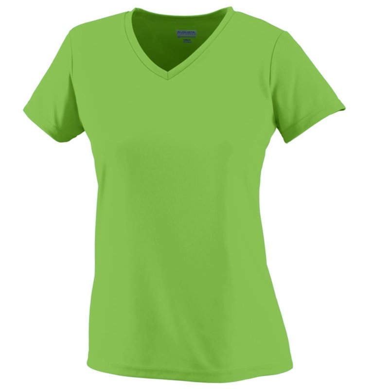 Augusta Ladies' Wicking Tee Lime, 2X - 100% Polyester Performance Shirt