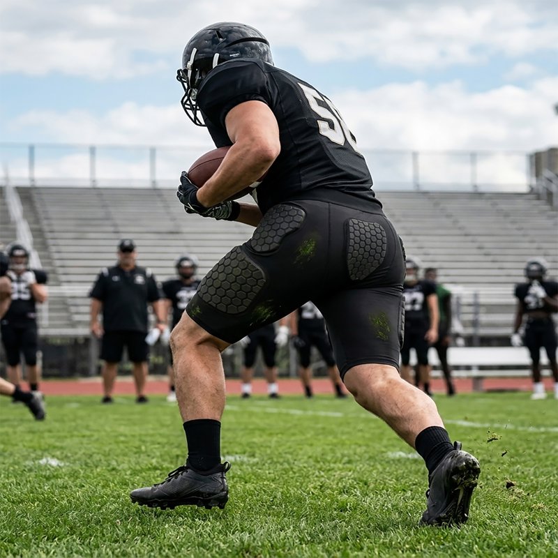 Men's Padded Compression Shorts for Football and Baseball - Impact-Absorbing Girdle
