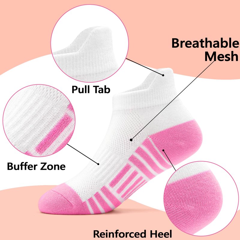 Girls 12-Pair Athletic Ankles Socks, White/Black, 1-14 Years, Tphon