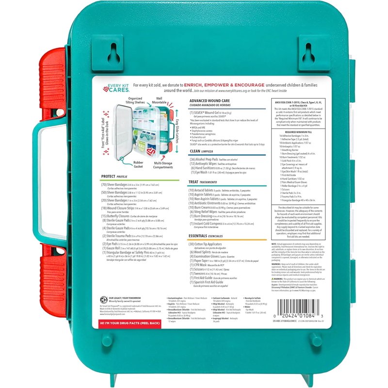First Aid Kit 351 Pieces - Emergency Medical Supplies for Home & Work