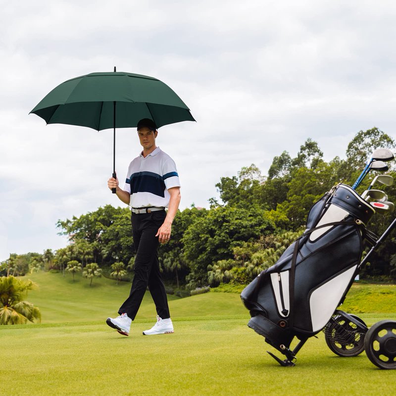 Large Automatic Golf Umbrella with Double Canopy Windproof & Waterproof